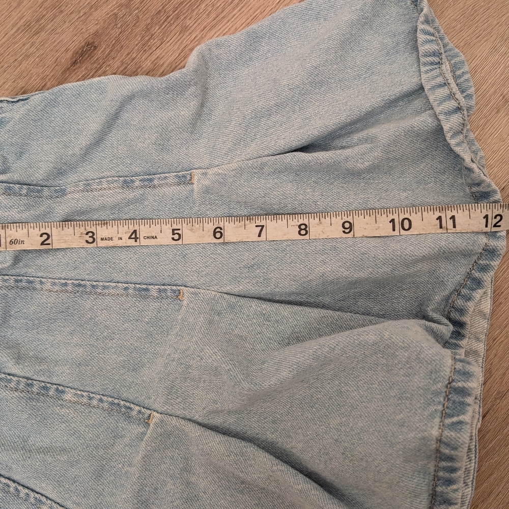 Zara Mini Pleated Blue Denim Jeans Skirt - Picture 7 of 7